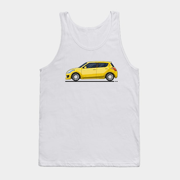 Yellow Hatchback Car Tank Top by garistipis